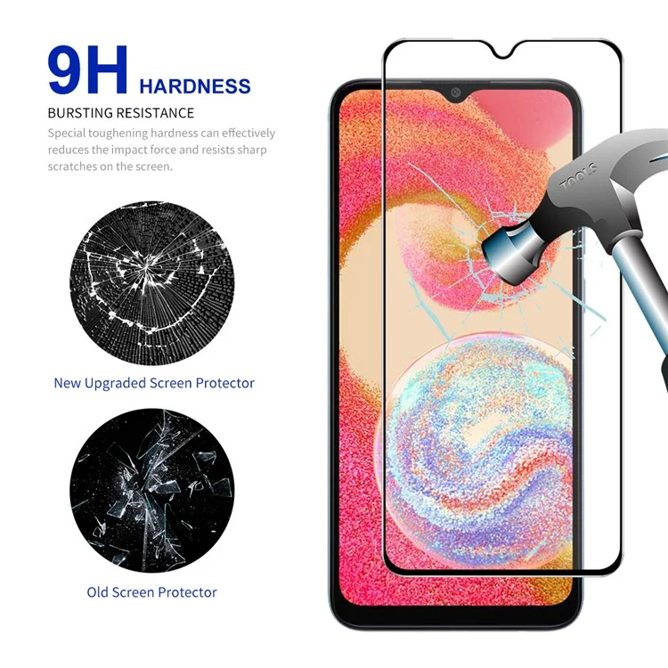 ENKAY HAT PRINCE 5Pcs for Samsung Galaxy A04e 4G / F04 4G / M04 4G Silk Printing Film 2.5D High Aluminium-silicon Glass Screen Protector
