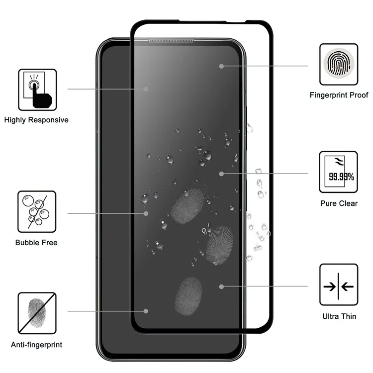 Für Asus Zenfone 10 5G Vollklebender HD-Klar-Displayschutz Schwarzer Rand AGC-Glas-Displayschutzfolie