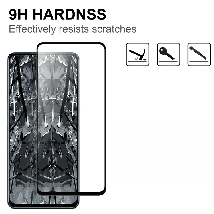 Para Oppo A98 5G Protector de pantalla de teléfono de borde negro AGC Glass HD Clear Screen Covering Film (Full Glue)