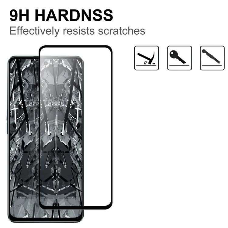 Protector de pantalla de alta sensibilidad para Oppo K11x 5G, borde negro, película de protección de pantalla de vidrio AGC de pegado completo