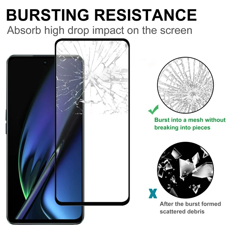 Protector de pantalla de alta sensibilidad para Oppo K11x 5G, borde negro, película de protección de pantalla de vidrio AGC de pegado completo