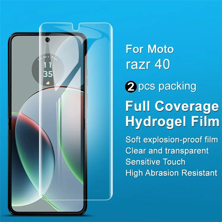 IMAK 2 pezzi / Set Pellicola Idrogel III per Motorola Razr 40 5G Protezione dello schermo HD Trasparente Morbido Film in TPU