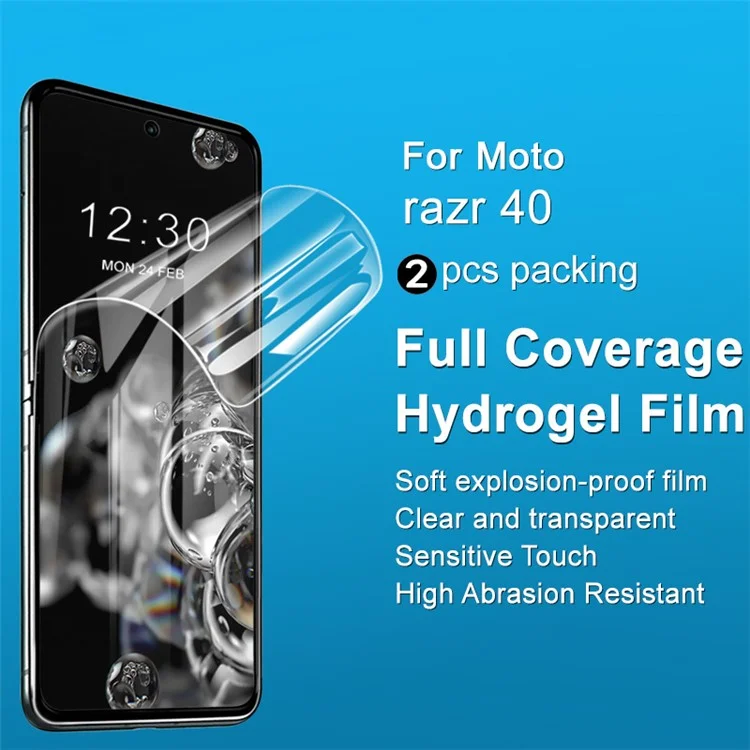 IMAK 2 pezzi / Set Pellicola Idrogel III per Motorola Razr 40 5G Protezione dello schermo HD Trasparente Morbido Film in TPU