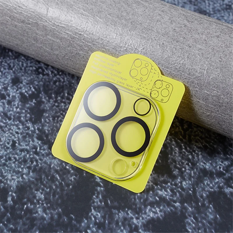 Camera Lens Protector for iPhone 15 Pro / 15 Pro Max , Silk Printing Tempered Glass Rear Camera Lens Cover Film