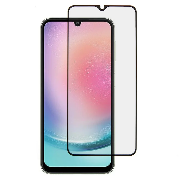 For Samsung Galaxy A25 5G (Global) / M34 Tempered Glass Full Screen Protector Full Glue Electroplated Silk Printing Film
