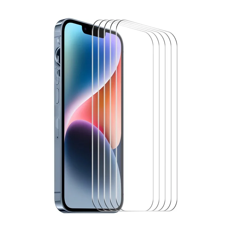 ENKAY HAT PRÍNCIPE 5 Pcs para iPhone 15 Plus 0,26 mm 9H Película de vidro de alta alumínio-silício 2,5D Protetor de tela Anti-arranhões 