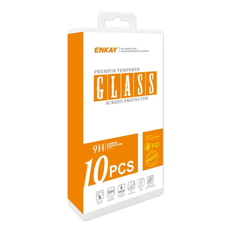 ENKAY HAT PRINCE 10Pcs 0,26mm Protetor de Tela para iPhone 15, Vidro de Sílica de Alumínio 9H 2,5D Anti-impressões Digitais