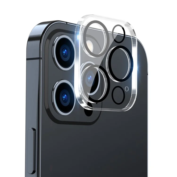 ENKAY HAT PRINCE Pour iPhone 15 Pro / 15 Pro Max Film de protection d'objectif de caméra Verre trempé Couverture complète - Cercle noir