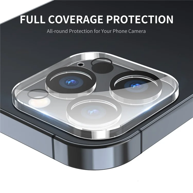 ENKAY HAT PRINCE Pour iPhone 15 Pro / 15 Pro Max Film de protection d'objectif de caméra Verre trempé Couverture complète - Cercle noir