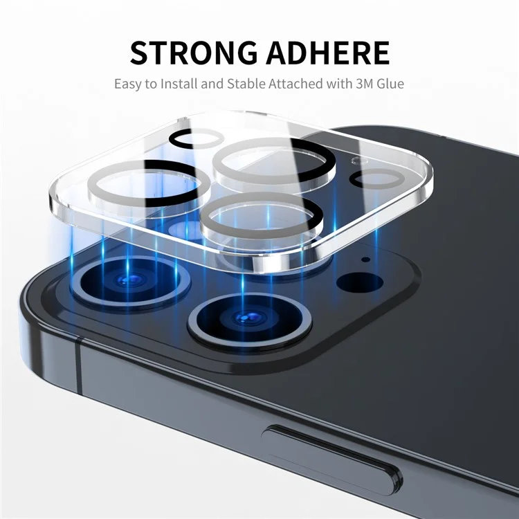 ENKAY HAT PRINCE Pour iPhone 15 Pro / 15 Pro Max Film de protection d'objectif de caméra Verre trempé Couverture complète - Cercle noir