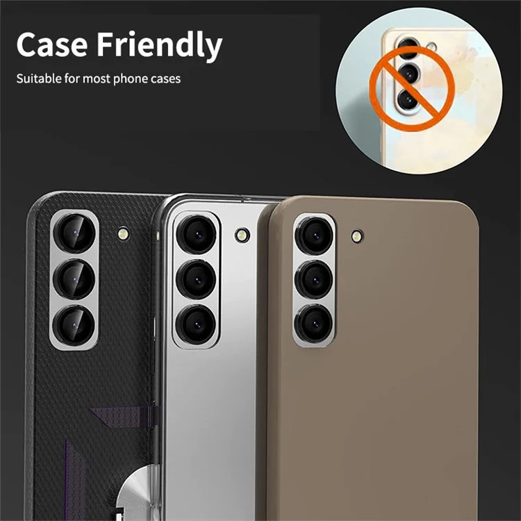 ENKAY HAT PRINCE per Samsung Galaxy S23 FE Protezione Obiettivo Fotocamera Vetro Temperato + Anello in Lega di Alluminio Cover di Protezione - Blu