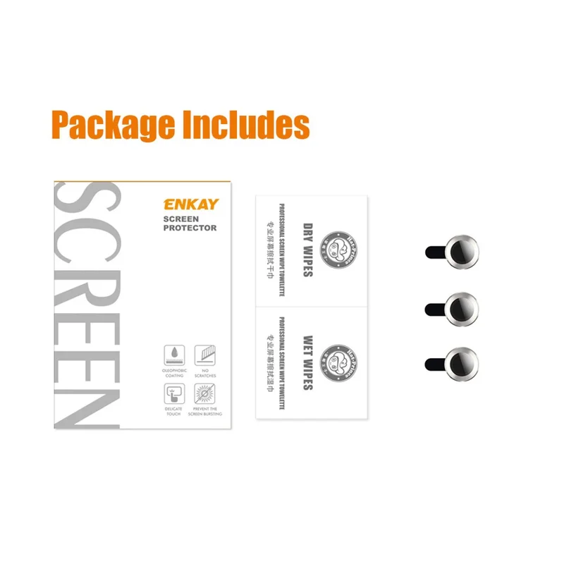 ENKAY HAT PRINCE Para iPhone 15 Pro / 15 Pro Max 1 Set de película protectora de lente de cámara de vidrio templado + anillo de aleación de aluminio Protector de lente - Plata