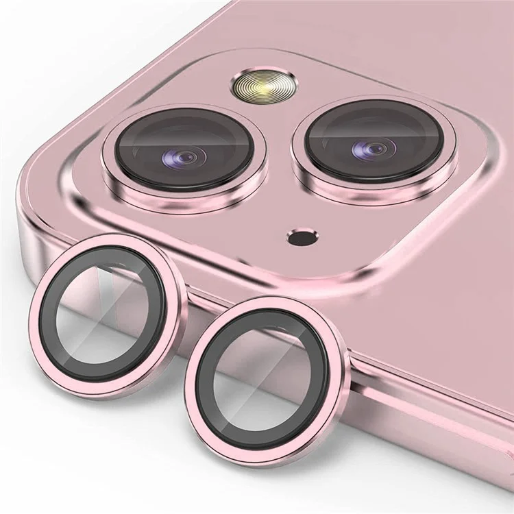 ENKAY HAT PRINCE 1 Set Pour iPhone 15 / 15 Plus Protecteur d'objectif de caméra Verre trempé+Alliage d'aluminium AR HD Film de lentille clair - Rose