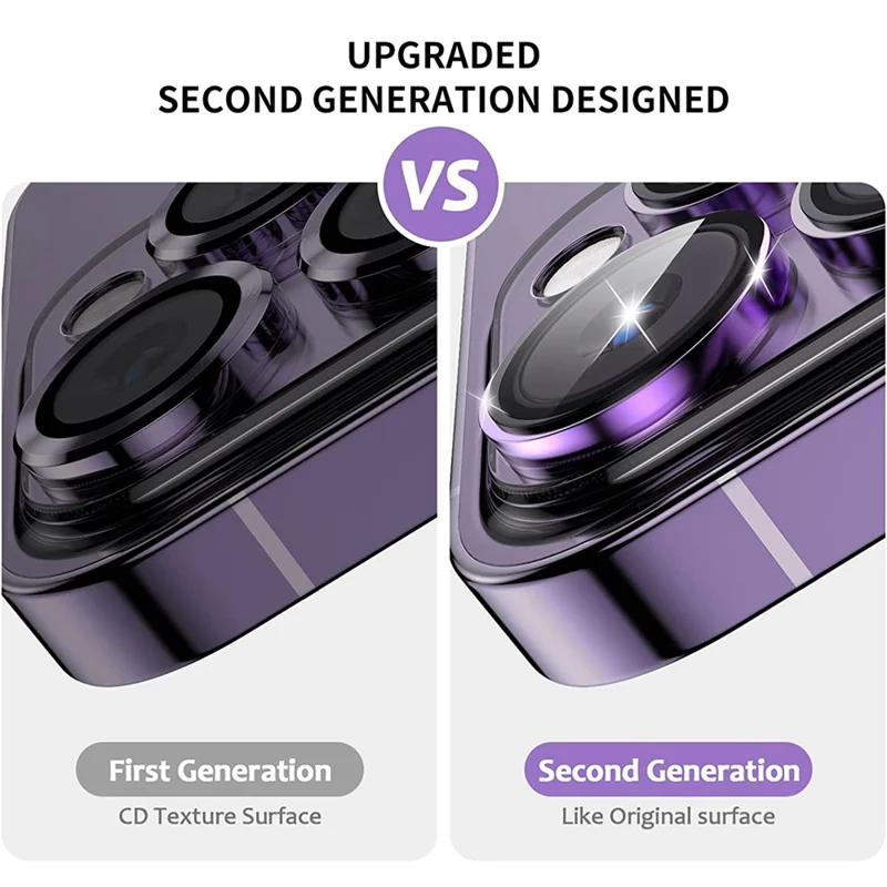 ENKAY HAT PRINCE 1 Set Pour iPhone 15 Pro / 15 Pro Max AR Ultra Clear Camera Lens Protector Tempered Glass+Aluminum Alloy Lens Film - Argent