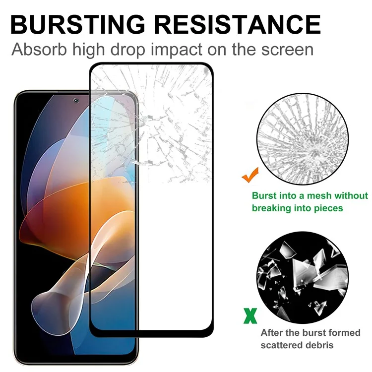 For Xiaomi Redmi Note 12R Pro 5G Black Edge Full Glue Phone Screen Film AGC Glass Screen Covering Protector