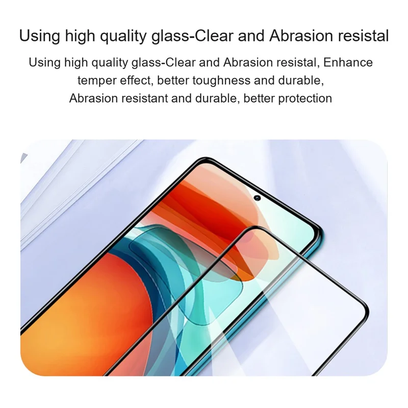 AMORUS Для Xiaomi Redmi 12 4G Full Screen Protector Silk Printing Tempered Glass Full Glue Film - Черный