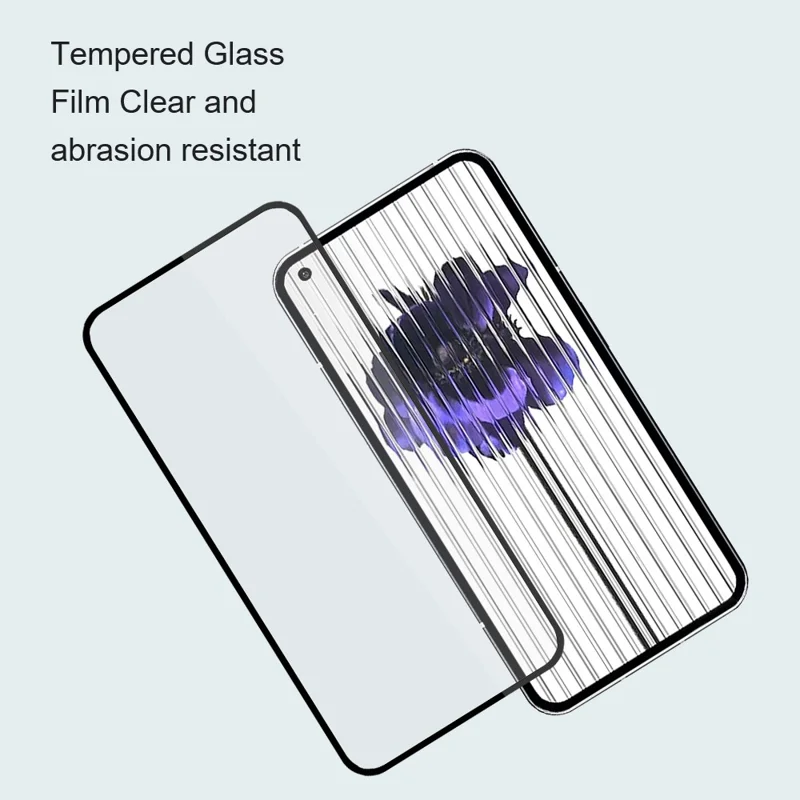 AMORUS 2Stück Klarer Bildschirmschutz für Nothing Phone (2) , Vollverklebter Tempered Glass Silk-Druck-Film - Schwarz