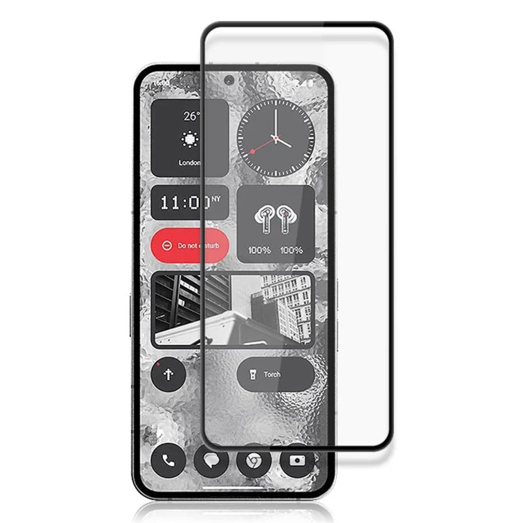 AMORUS Для nothing phone (2) Full Cover Screen Protector Silk Printing Full Glue Tempered Glass Film Guard - Black