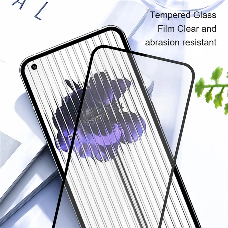 AMORUS Для nothing phone (2) Full Cover Screen Protector Silk Printing Full Glue Tempered Glass Film Guard - Black