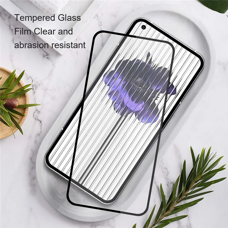 AMORUS Для nothing phone (2) Full Cover Screen Protector Silk Printing Full Glue Tempered Glass Film Guard - Black