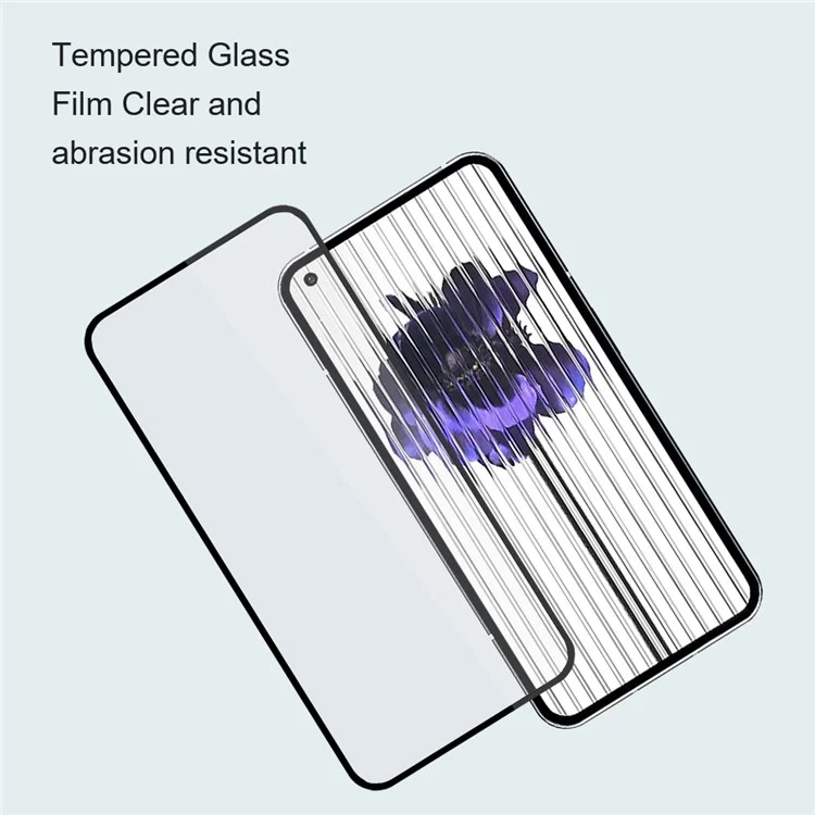 AMORUS Для nothing phone (2) Full Cover Screen Protector Silk Printing Full Glue Tempered Glass Film Guard - Black