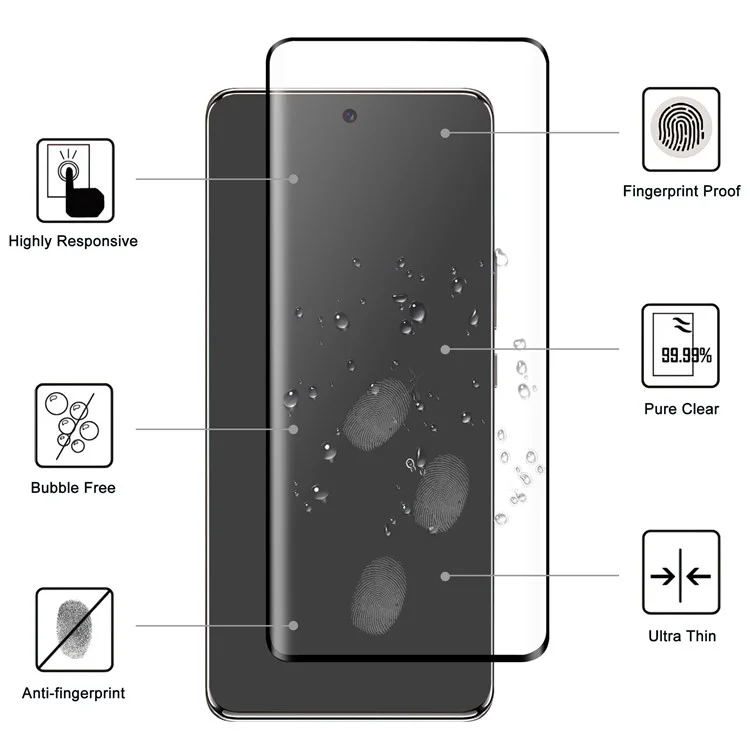 Für Huawei Enjoy 60 Pro Full Glue Screen Protector Full Cover Anti-Scratch AGC Glass Black Edge Film
