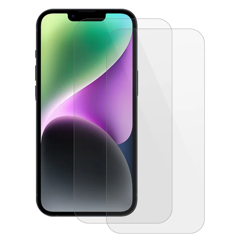 2Peças Para iPhone 15 Película de Vidro Temperado Adesivo Espesso 0,25 Arco Borda Transparente Protetor de Tela
