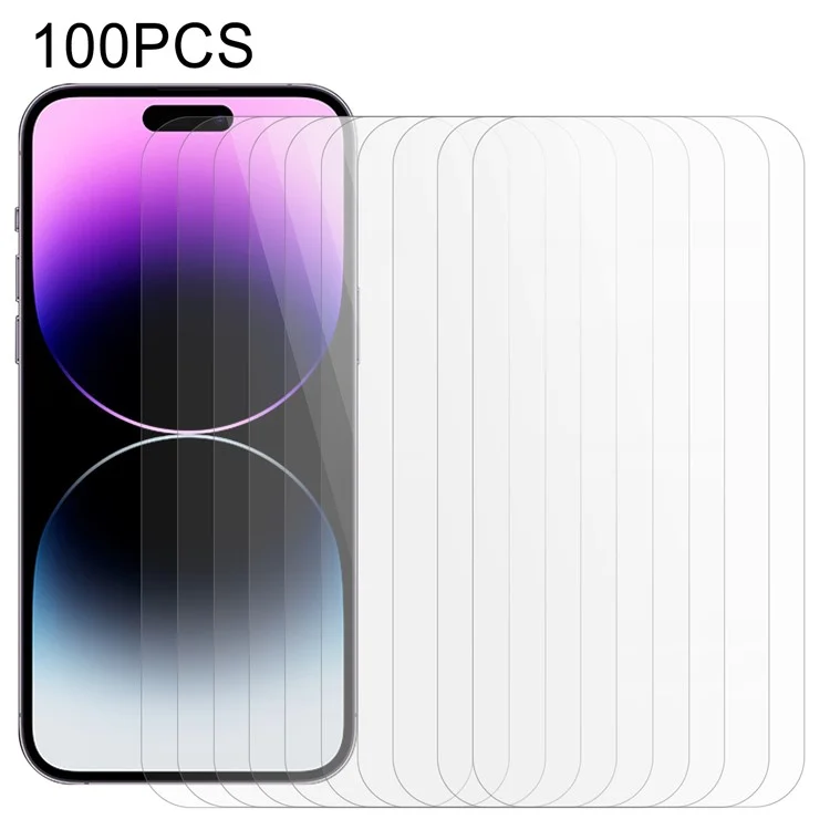 100Pcs Thick Glue Screen Protector for iPhone 15 Pro, Anti-Scratch Tempered Glass 0.25 Arc Edges Film