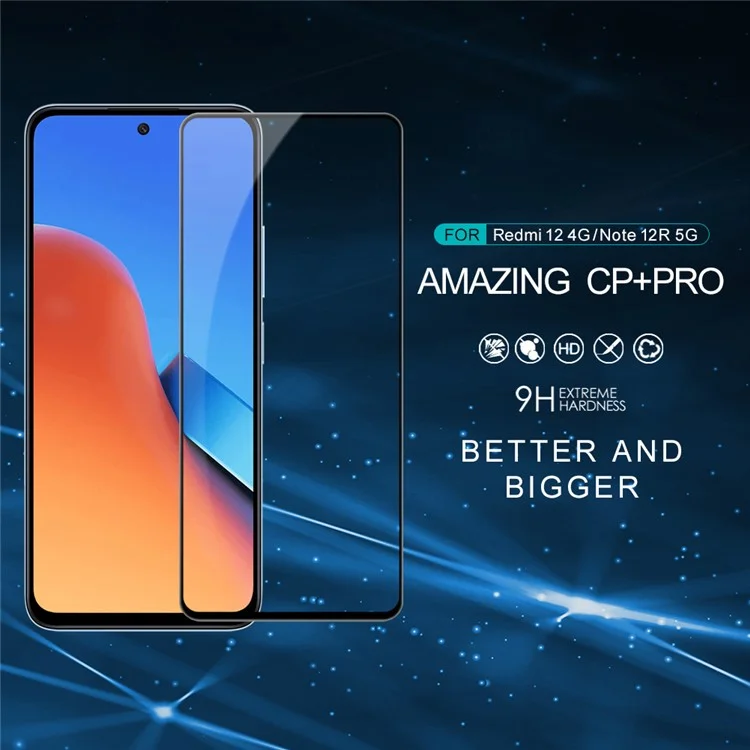 NILLKIN CP+PRO For Xiaomi Redmi 12 4G / Redmi Note 12R 5G Full Screen Protector AGC Glass Anti-explosion Film