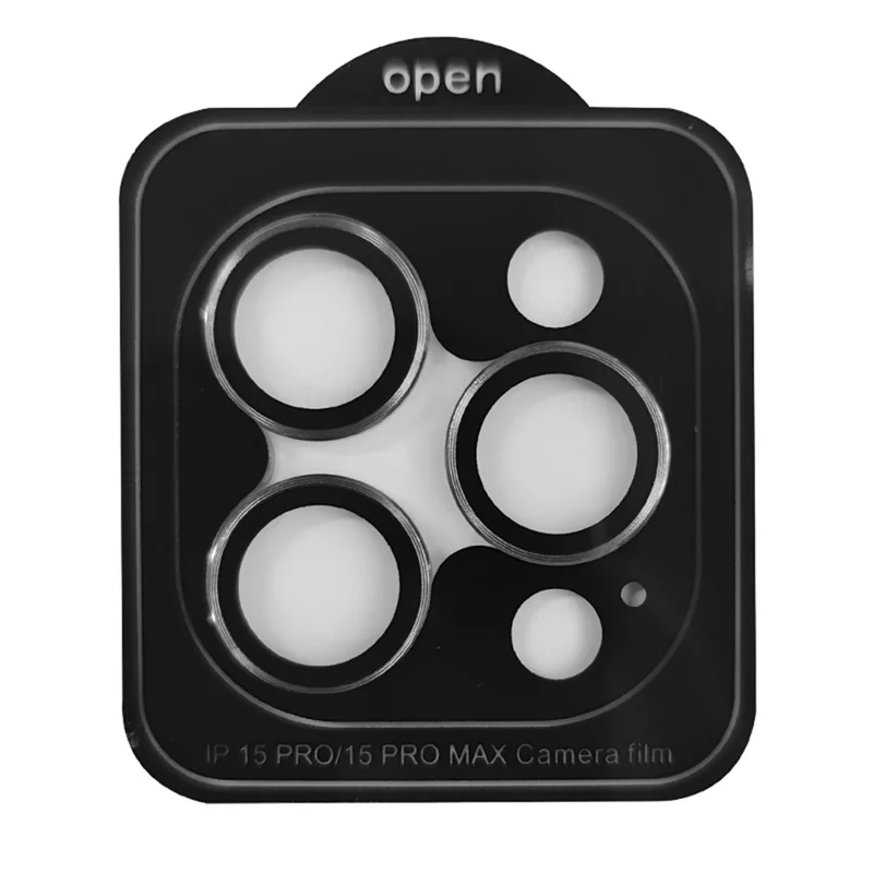 RURIHAI Per iPhone 15 Pro / 15 Pro Max AR Camera Lens Protector Individual Ring Tempered Glass Rear Lens Film - Nero