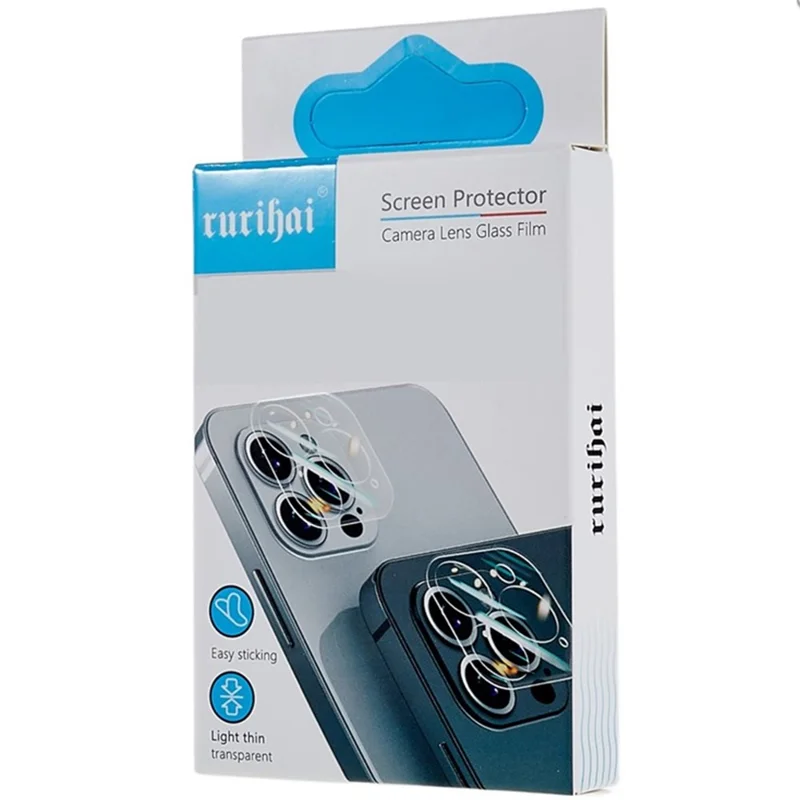 RURIHAI For iPhone 15 Pro / 15 Pro Max Matte Phone Camera Lens Protector Tempered Glass Lens Film - Blue