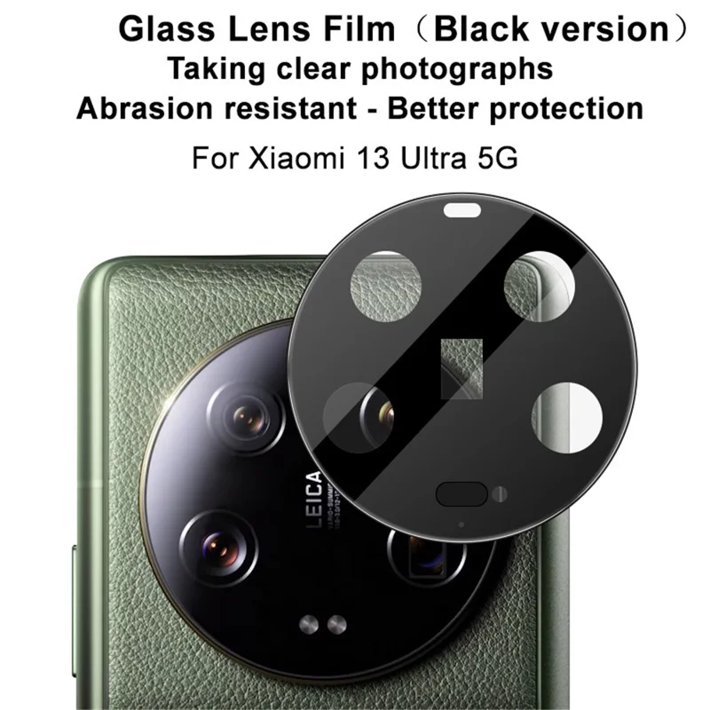Protettore obiettivo fotocamera IMAK per Xiaomi 13 Ultra, pellicola protettiva in vetro temperato anti-graffio per obiettivo del telefono (versione nera)