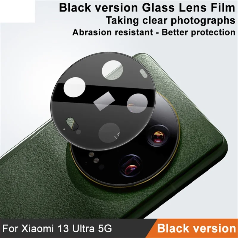 Protettore obiettivo fotocamera IMAK per Xiaomi 13 Ultra, pellicola protettiva in vetro temperato anti-graffio per obiettivo del telefono (versione nera)