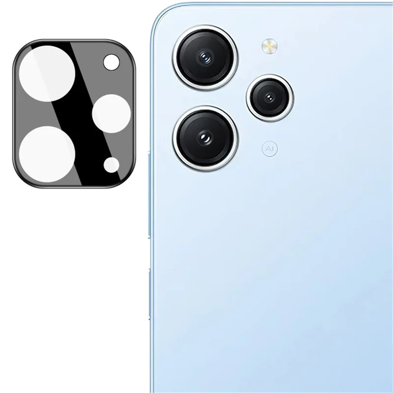 IMAK per Xiaomi Redmi 12 4G Pellicola Protettiva Lente Fotocamera in Vetro Temperato+Coperchio Lente in Acrilico (Versione Nera)