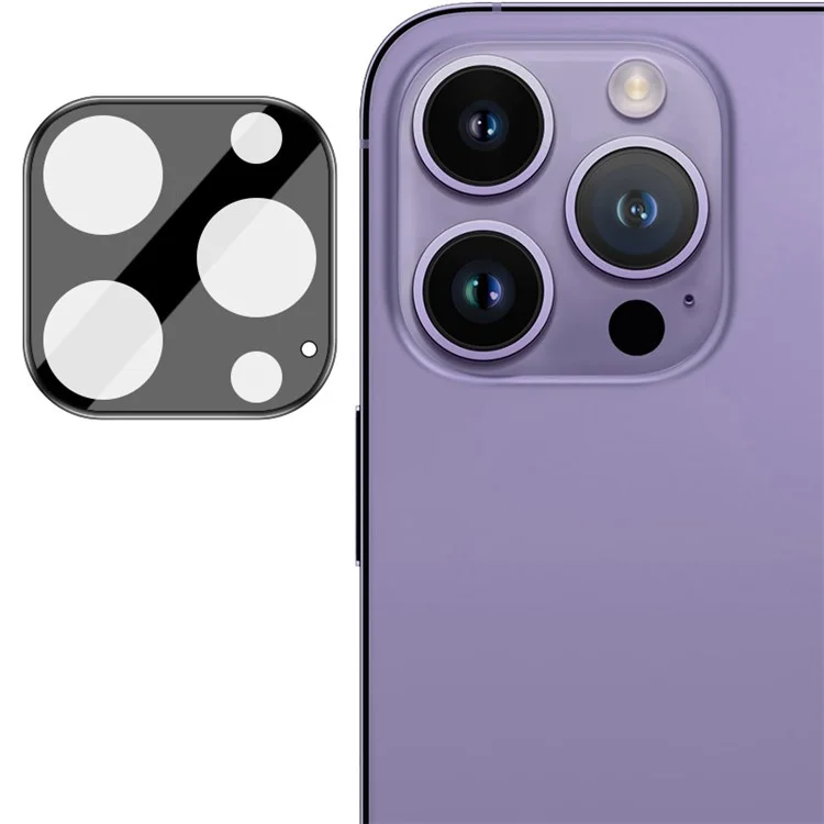IMAK For iPhone 15 Pro / 15 Pro Max Tempered Glass Camera Lens Protector+Acrylic Lens Cap (Black Version)
