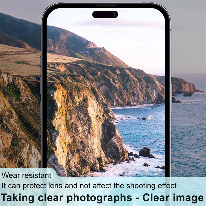 IMAK For iPhone 15 Pro / 15 Pro Max Tempered Glass Camera Lens Protector+Acrylic Lens Cap (Black Version)