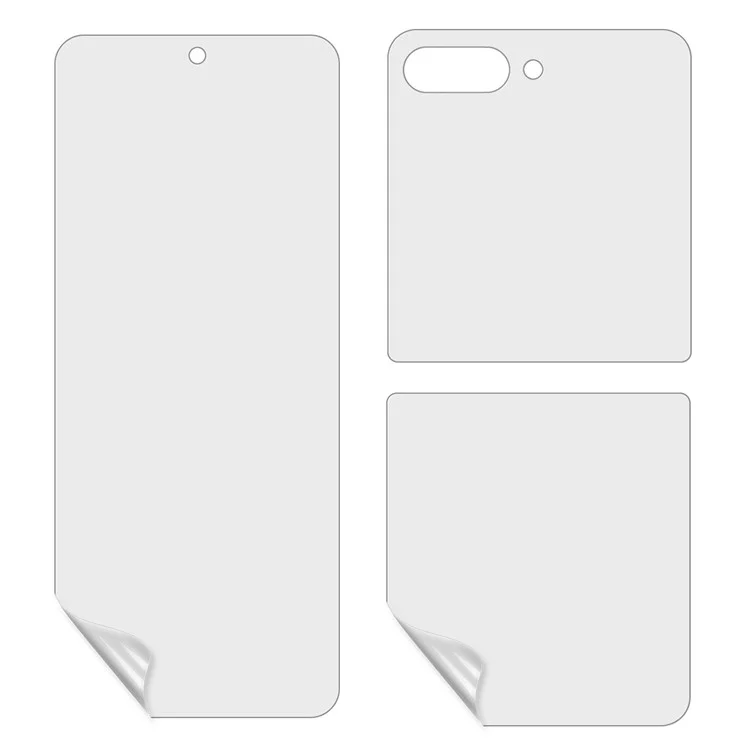 Per Samsung Galaxy Z Flip5 5G Anti-Scratch Clear PET Film Soft Front and Back Screen Protector