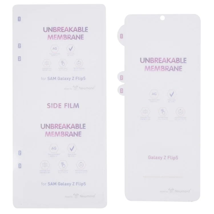 Per Samsung Galaxy Z Flip5 5G Anti-Scratch Clear PET Film Soft Front and Back Screen Protector
