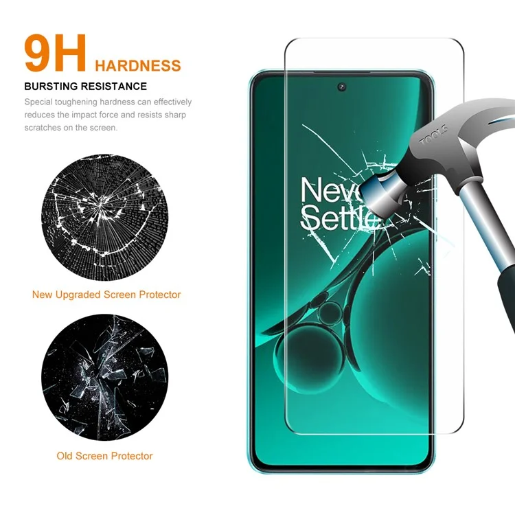 ENKAY HAT PRINCE 5 Piezas para OnePlus Nord CE3 5G 0,26 mm Película protectora de pantalla HD transparente 9H 2,5D Película de vidrio de aluminio-silicio de alta calidad 
