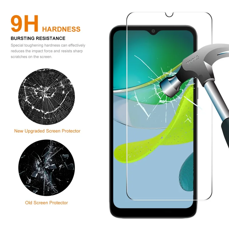 ENKAY HAT PRINCE 2Pcs Screen Protector for Motorola Moto E13 4G High Aluminium-silicon Glass 0.26mm 9H 2.5D Anti-explosion Film
