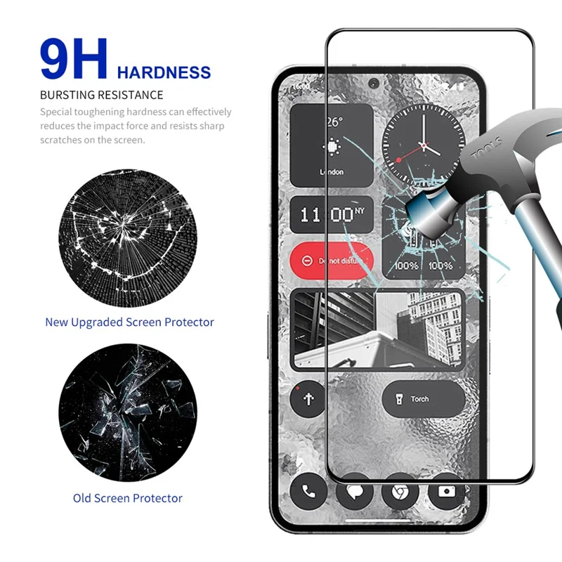 ENKAY HAT PRINCE Full Screen Protector for Nothing Phone (2) 0.26mm 9H 2.5D Silk Printing High Aluminium-silicon Glass Film