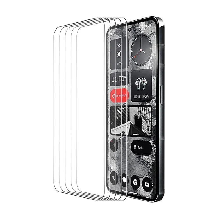 ENKAY HAT PRINCE 5Pcs per Nothing Phone (2) Protettore Schermo Incollato Completamente 0.26mm 9H 2.5D Pellicola in Vetro di Alta Alluminio-Silicio