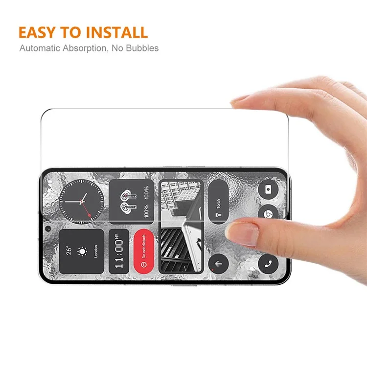 ENKAY HAT PRINCE 5Pcs per Nothing Phone (2) Protettore Schermo Incollato Completamente 0.26mm 9H 2.5D Pellicola in Vetro di Alta Alluminio-Silicio