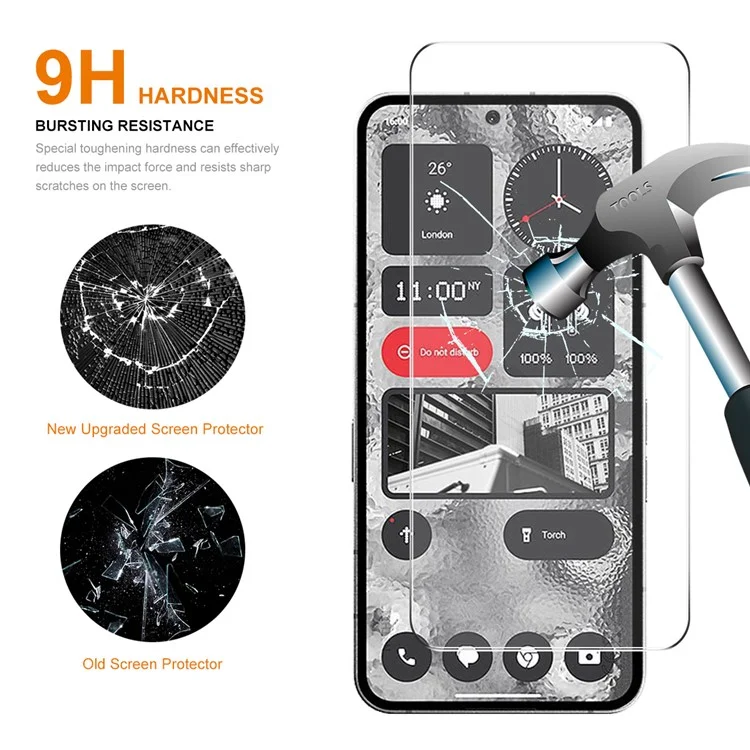 ENKAY HAT PRINCE 5Pcs per Nothing Phone (2) Protettore Schermo Incollato Completamente 0.26mm 9H 2.5D Pellicola in Vetro di Alta Alluminio-Silicio
