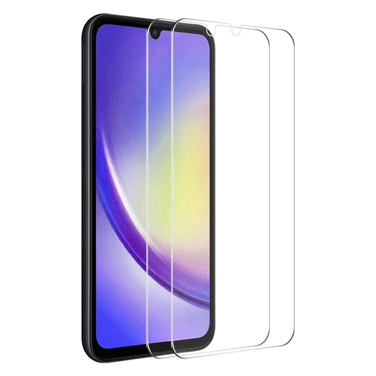 ENKAY HAT PRINCE 2Pcs for Samsung Galaxy A24 4G (162.1 x 77.6 x 8.3mm) Full Glue Screen Protector High Aluminium-silicon Glass 0.26mm 9H 2.5D Film