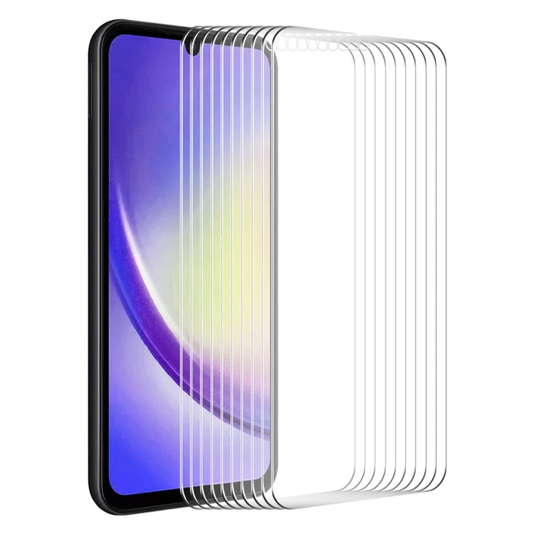 ENKAY HAT PRINCE 10Pcs HD Clear Screen Protector for Samsung Galaxy A24 4G (162.1 x 77.6 x 8.3mm) High Aluminium-silicon Glass 0.26mm 9H 2.5D Film