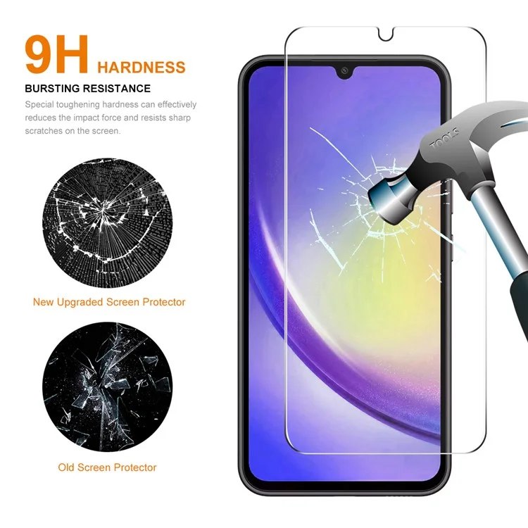 ENKAY HAT PRINCE 10Pcs HD Clear Screen Protector for Samsung Galaxy A24 4G (162.1 x 77.6 x 8.3mm) High Aluminium-silicon Glass 0.26mm 9H 2.5D Film