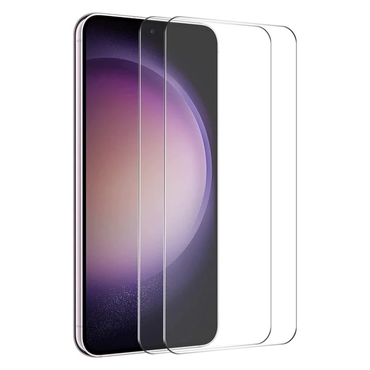 ENKAY HAT PRINCE 2Pcs para Samsung Galaxy S23 FE Vidro Anti-risco de Alta Alumínio-silício 2.5D Borda Curva Protetor de Tela
