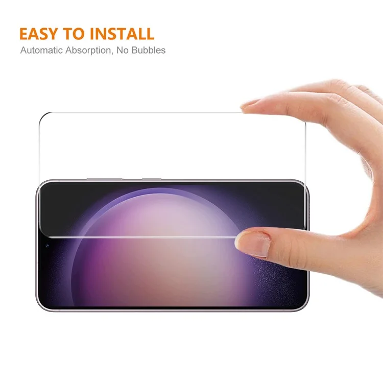 ENKAY HAT PRINCE 2Pcs para Samsung Galaxy S23 FE Vidro Anti-risco de Alta Alumínio-silício 2.5D Borda Curva Protetor de Tela