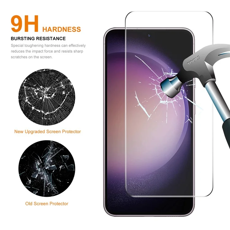 ENKAY HAT PRINCE 5 шт. для Samsung Galaxy S23 FE 0,26 мм 9H Высокое алюминиево-кремниевое стекло Защитная пленка для экрана телефона 2,5D